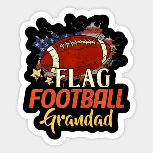 Mens American Flag Football Grandad  For Father's Day Men Sticker